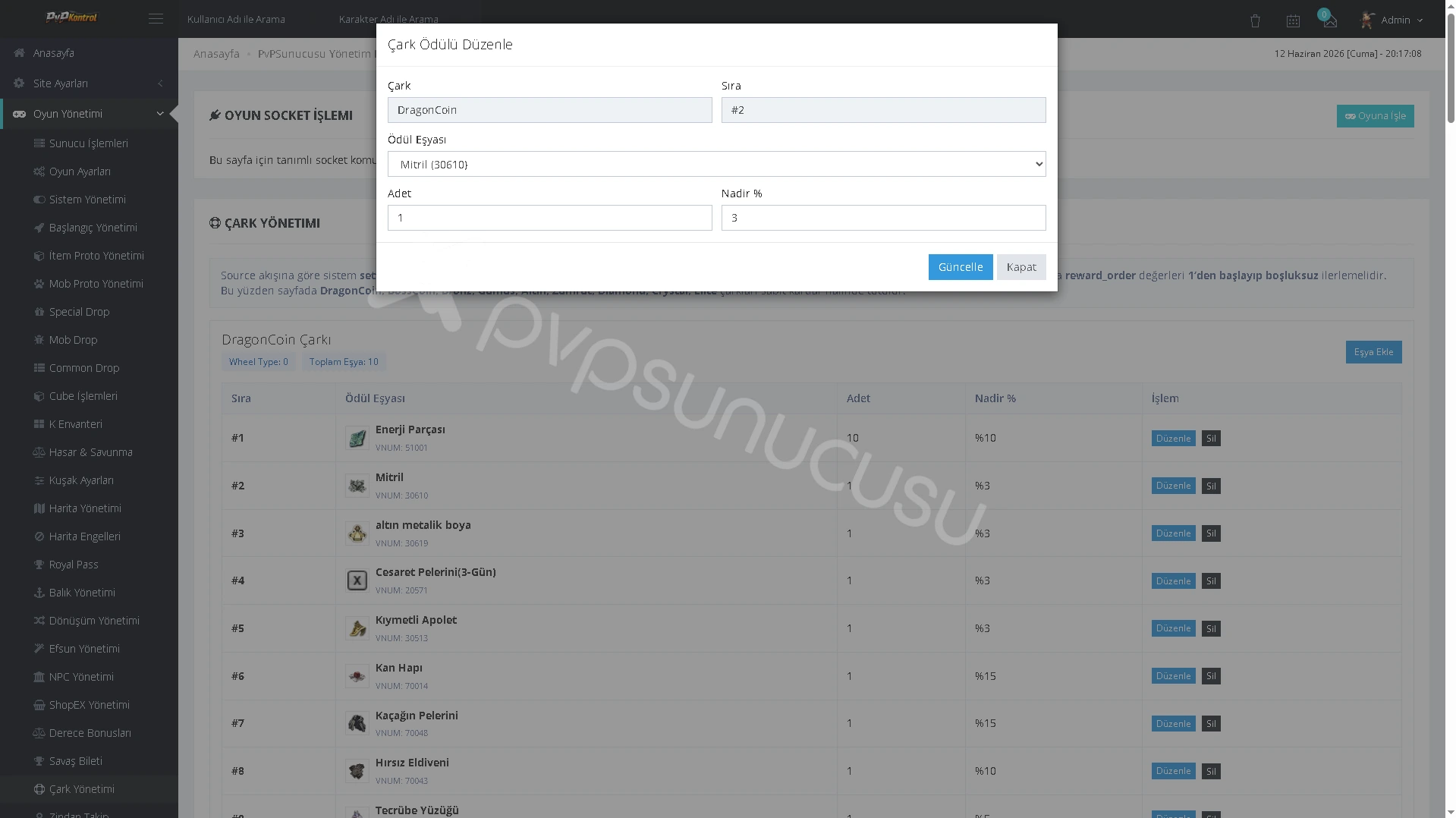 PvPKontrol - Oyun Yönetimi İşlemleri görseli 59