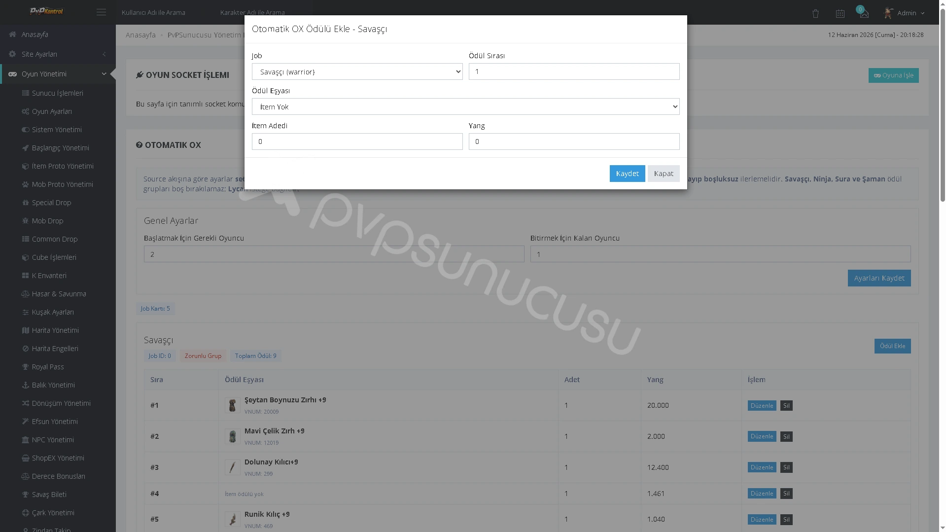 PvPKontrol - Oyun Yönetimi İşlemleri görseli 68
