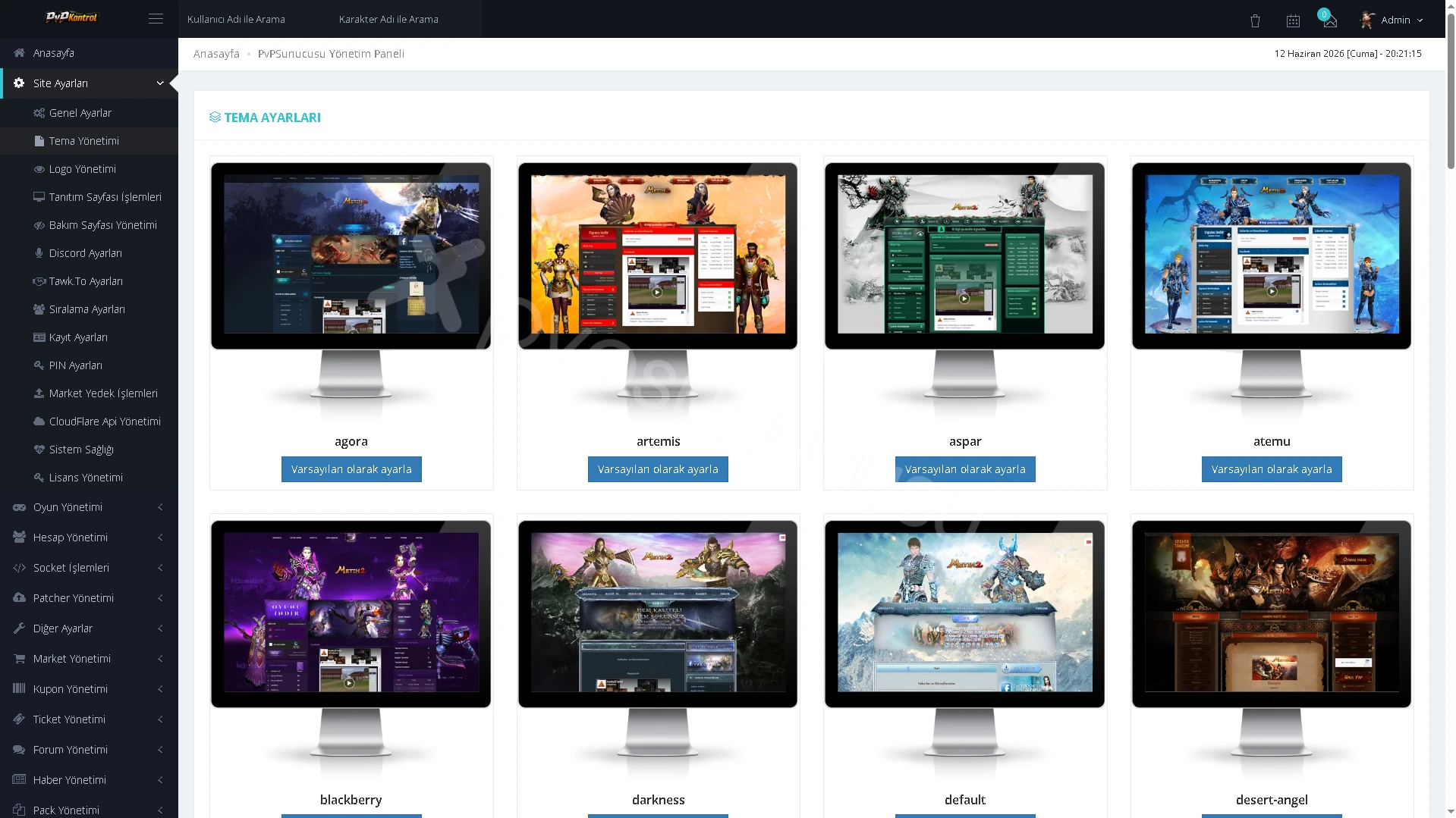 PvPKontrol - Site Ayarları İşlemleri görseli 2