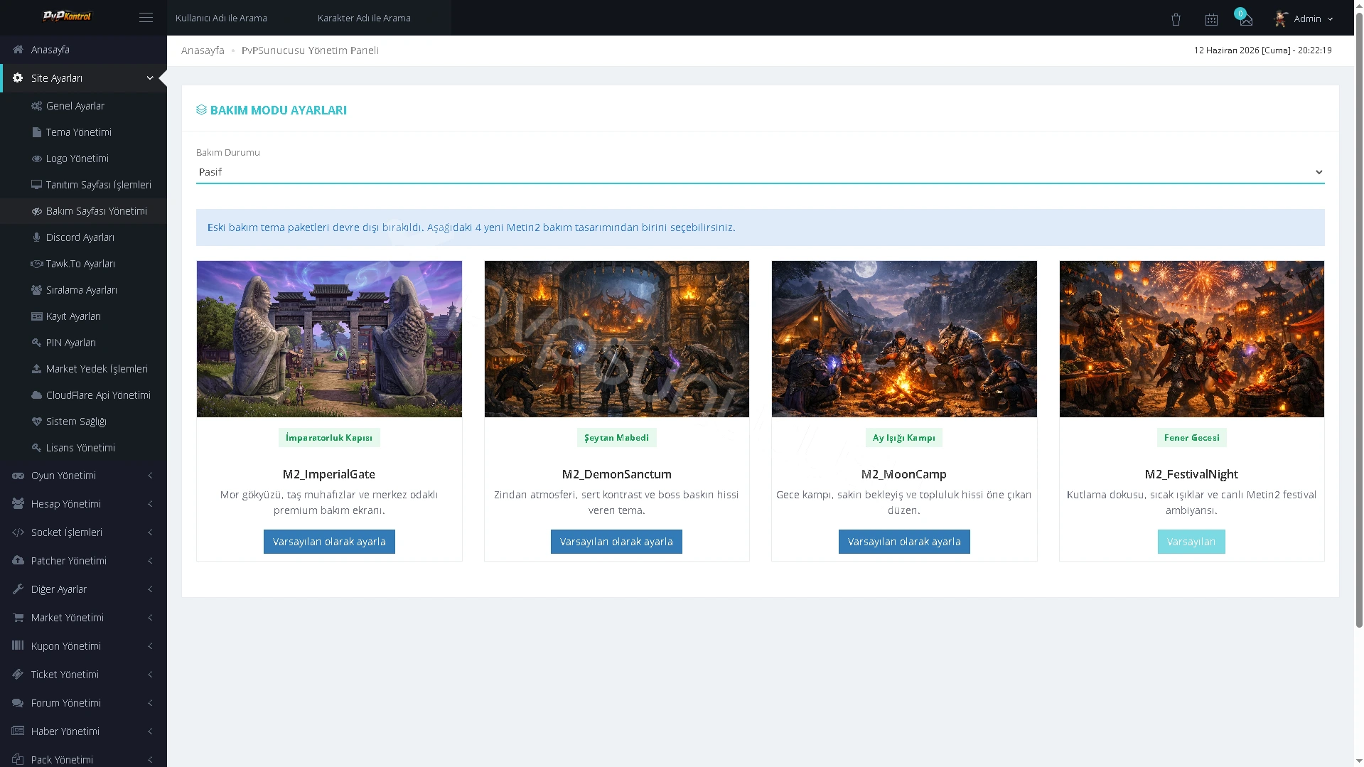 PvPKontrol - Site Ayarları İşlemleri görseli 12