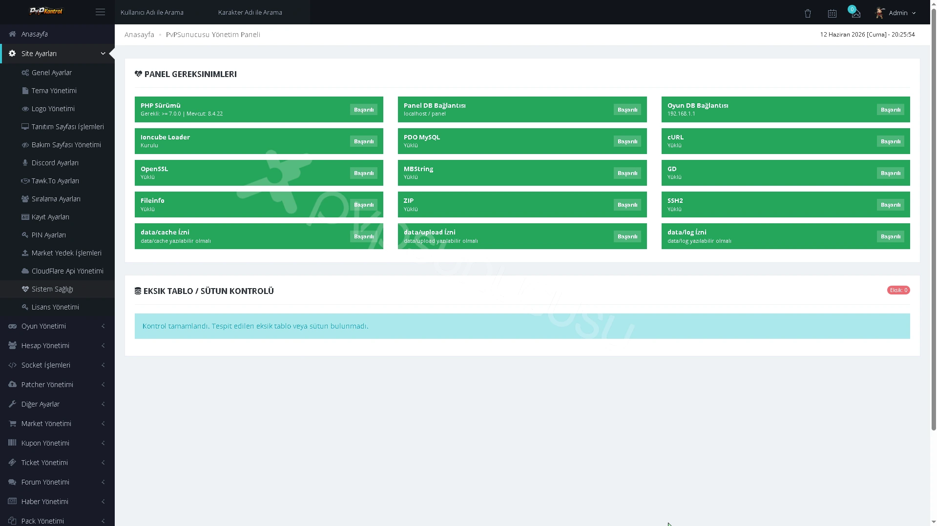 PvPKontrol - Site Ayarları İşlemleri görseli 20