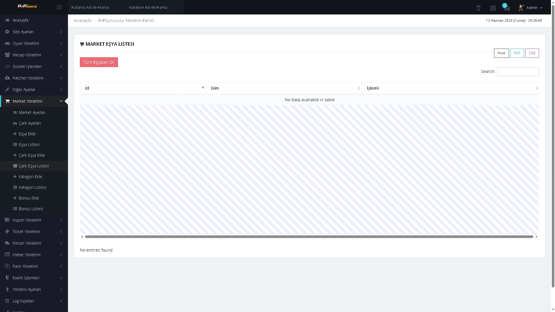 PvPKontrol - Market Ayarları görseli 9