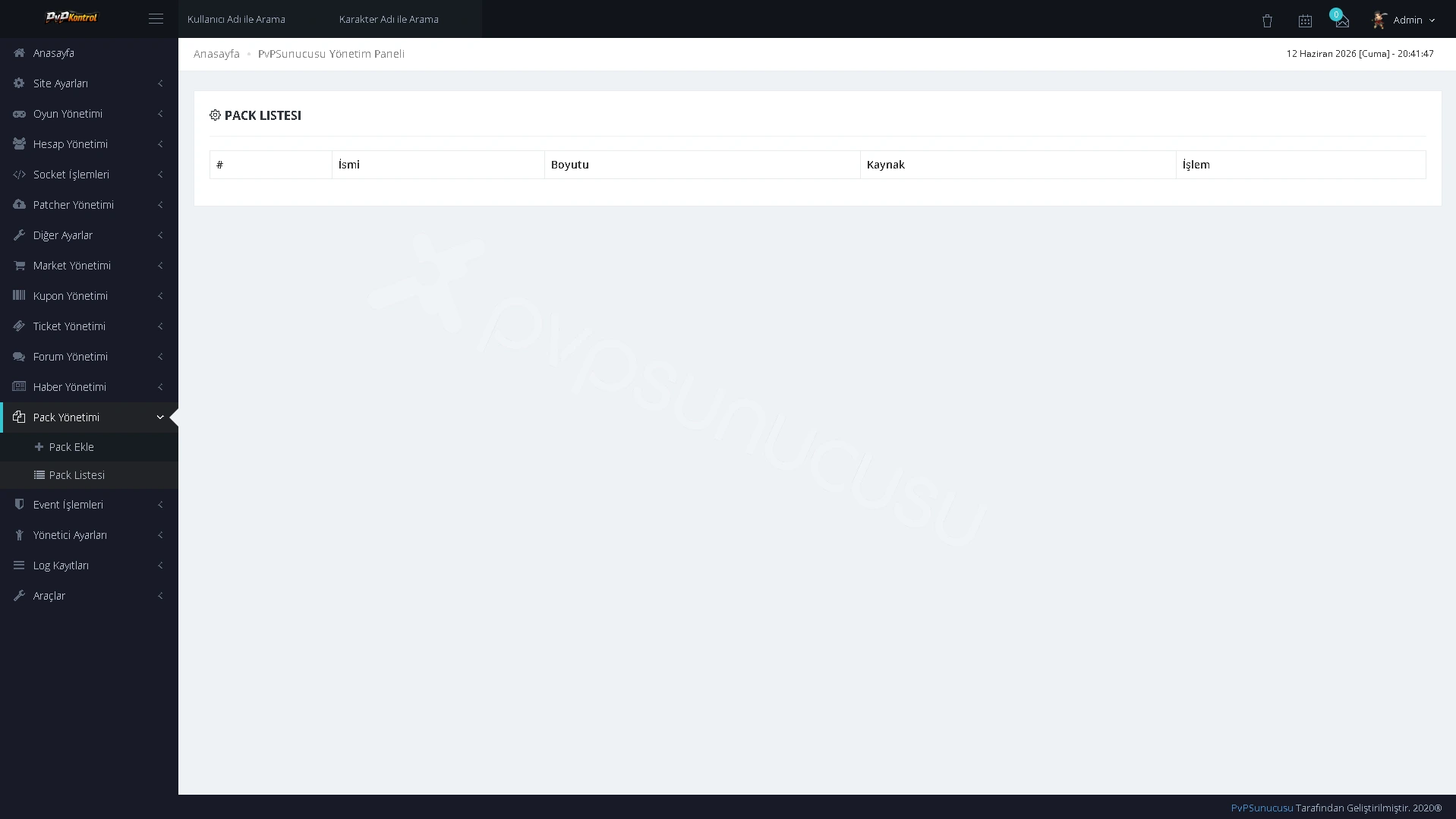 PvPKontrol - Pack Yönetim İşlemleri görseli 1