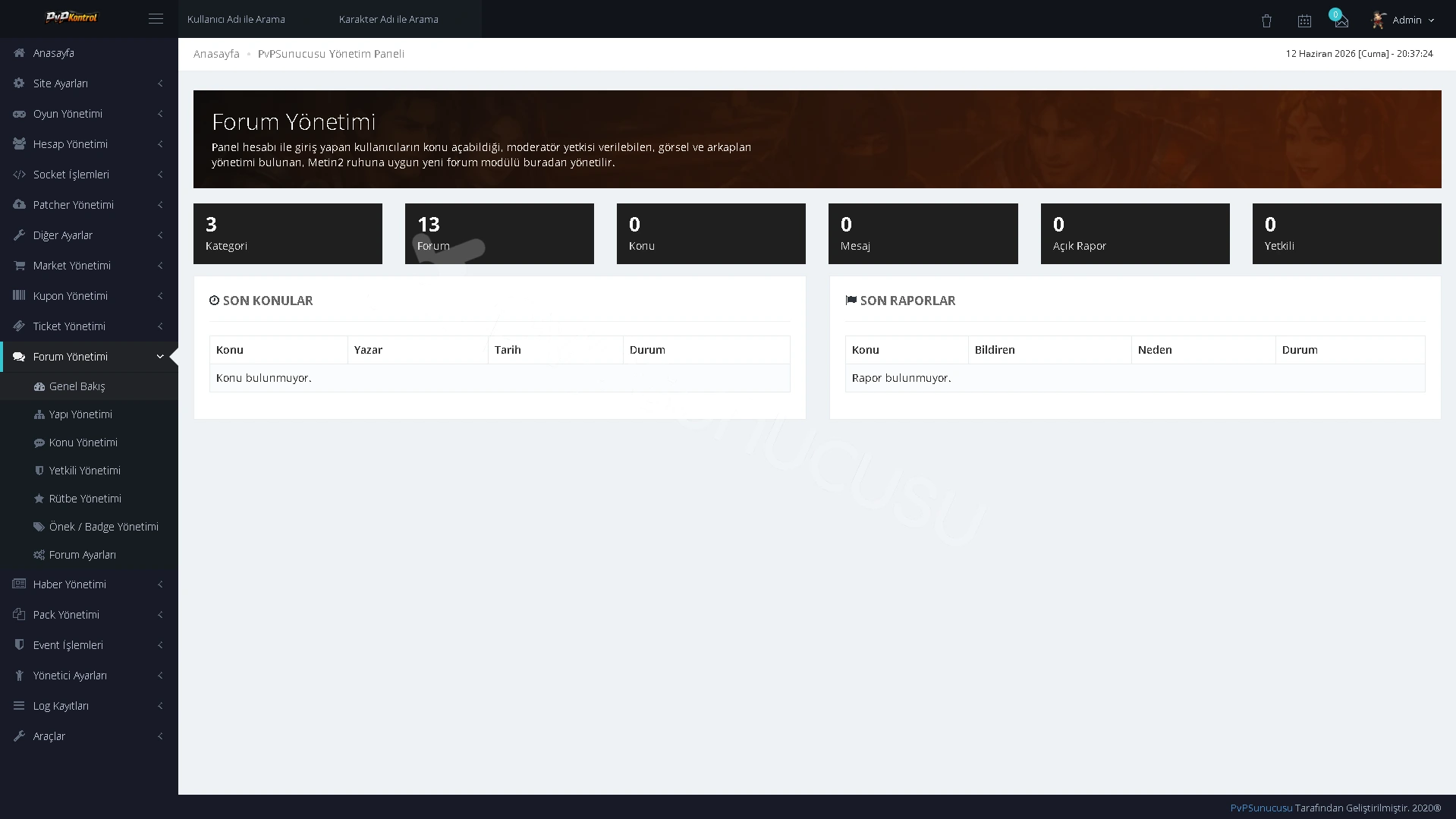 PvPKontrol - Forum Sayfası Yönetimi görseli 1
