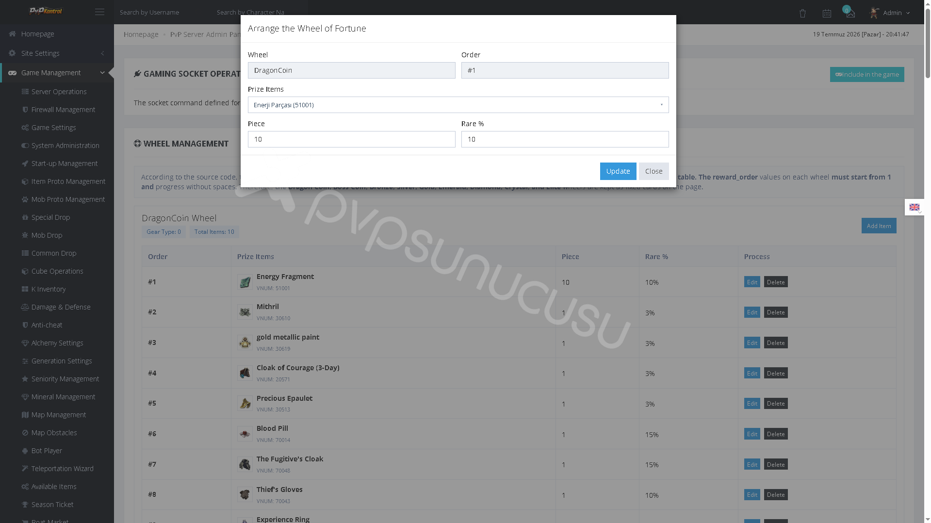 PvPKontrol - Oyun Yönetimi İşlemleri image 74