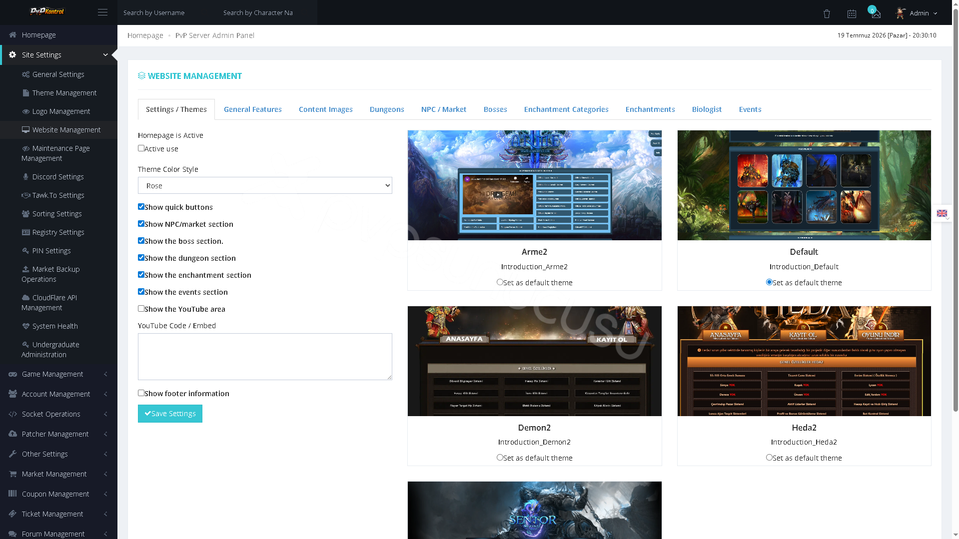 PvPKontrol - Site Ayarları İşlemleri image 13
