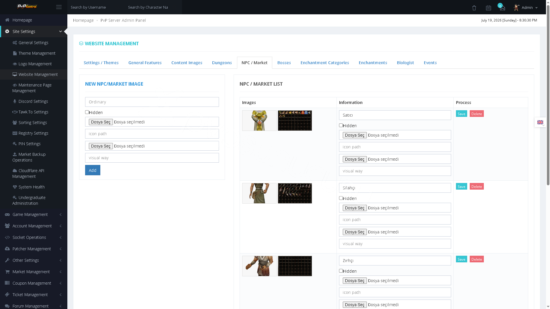 PvPKontrol - Site Ayarları İşlemleri image 17