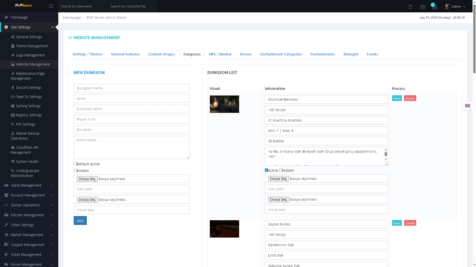 PvPKontrol - Site Ayarları İşlemleri image 16
