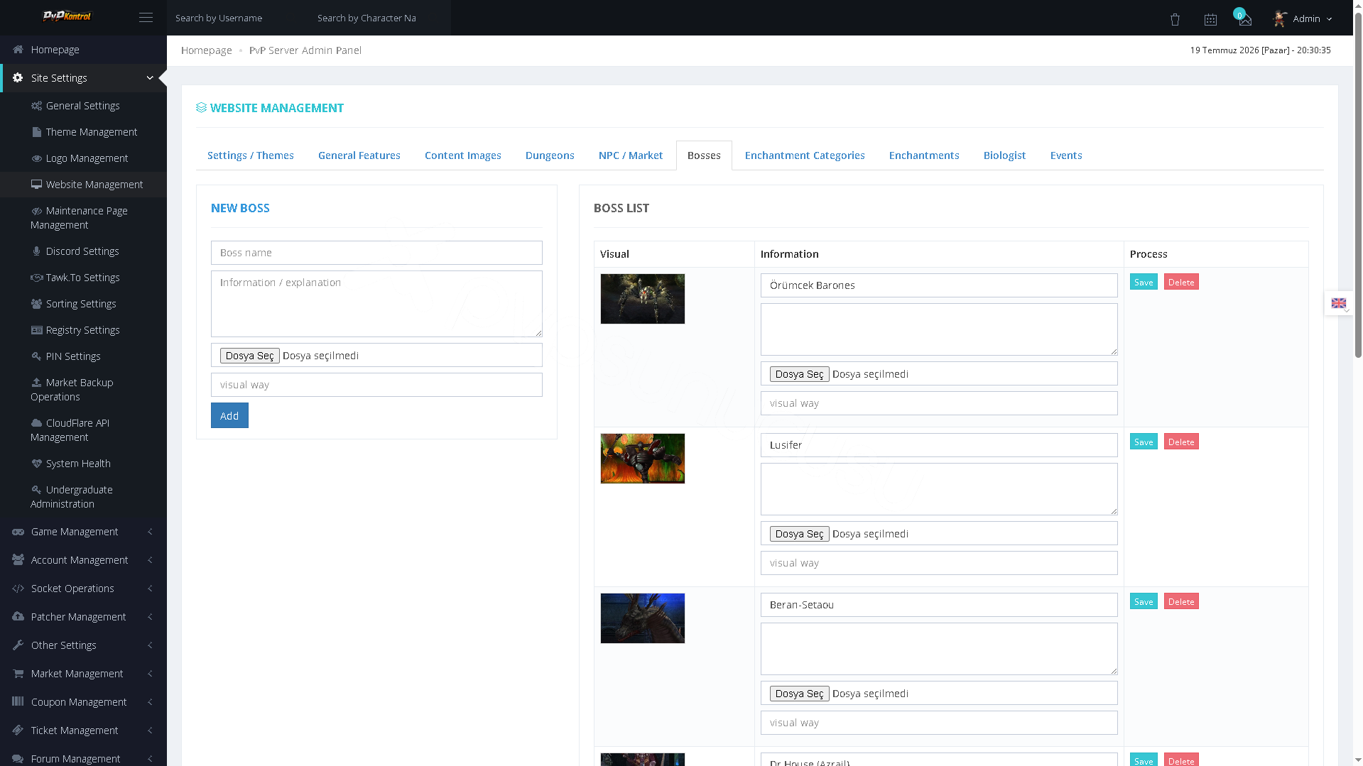 PvPKontrol - Site Ayarları İşlemleri image 18