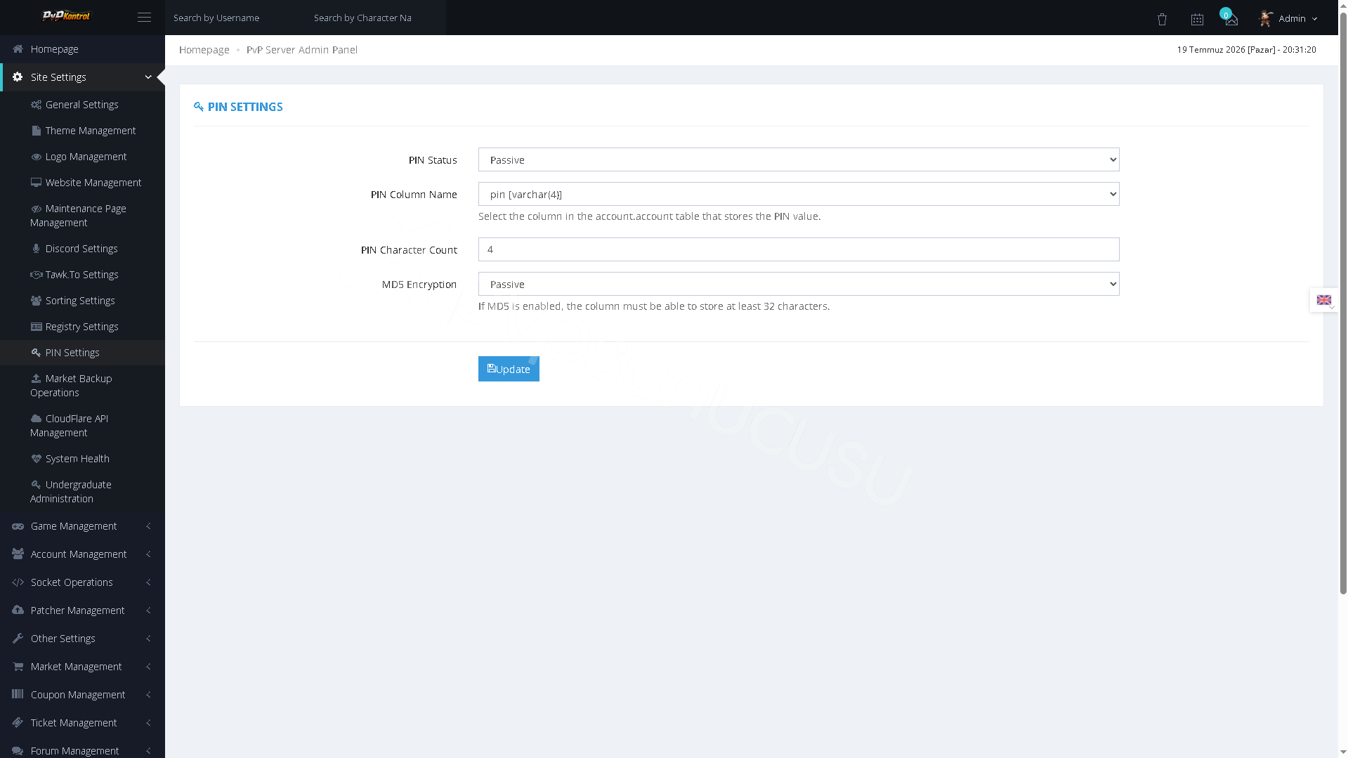 PvPKontrol - Site Ayarları İşlemleri image 26