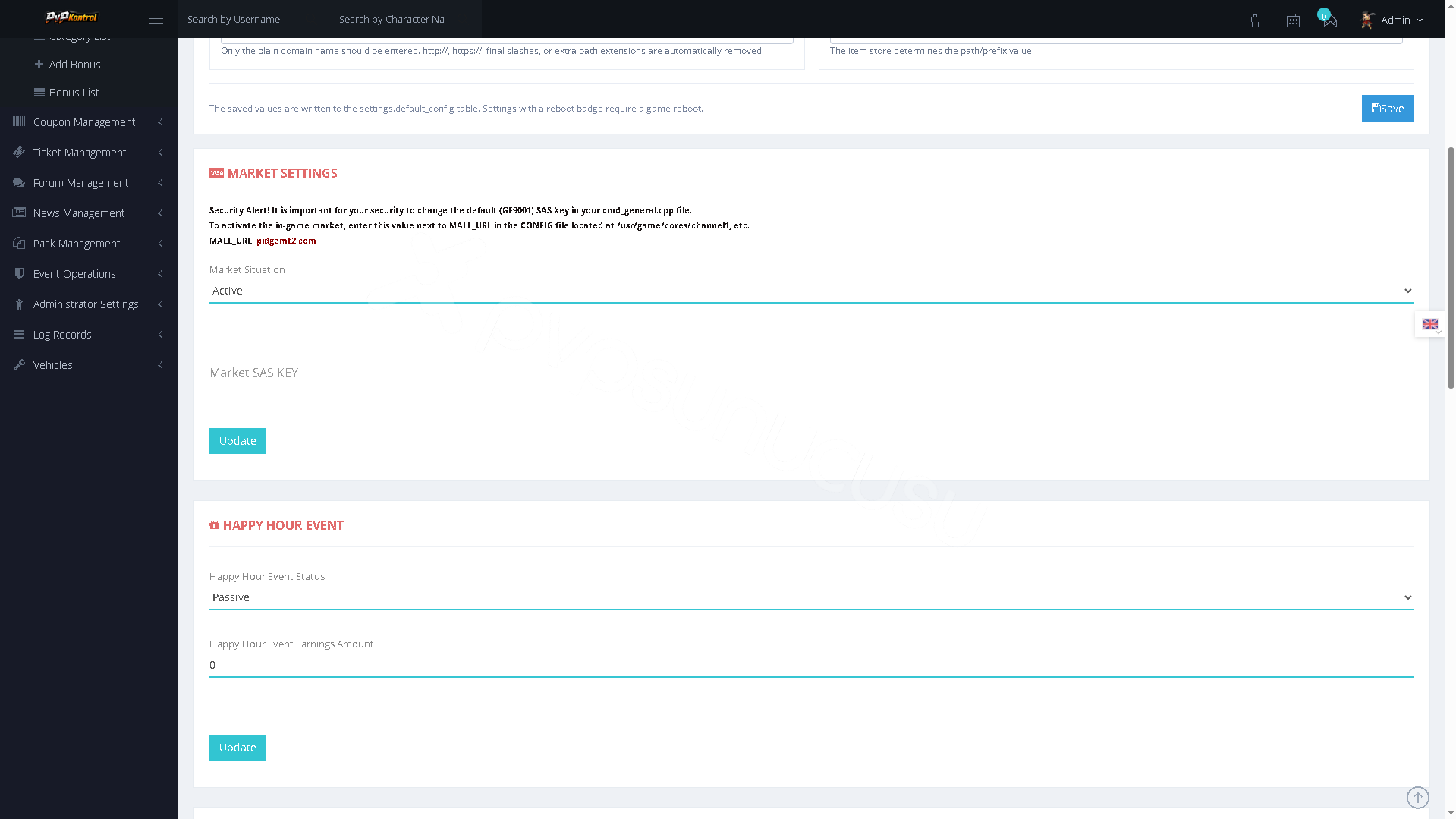 PvPKontrol - Market Ayarları image 2