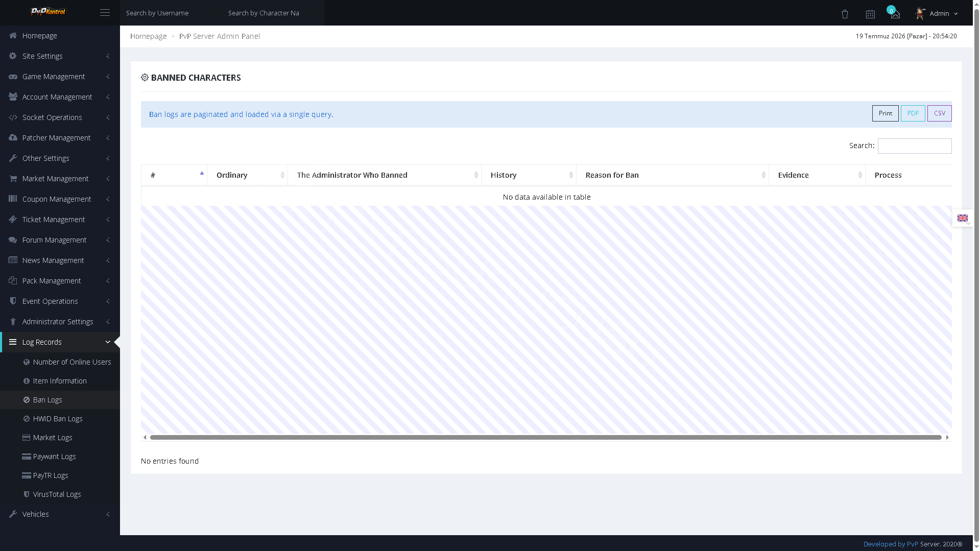 PvPKontrol - Log Kayıtları İşlemleri image 3