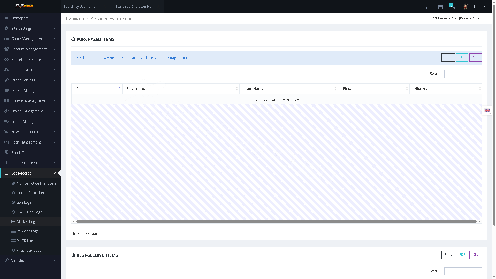 PvPKontrol - Log Kayıtları İşlemleri image 5
