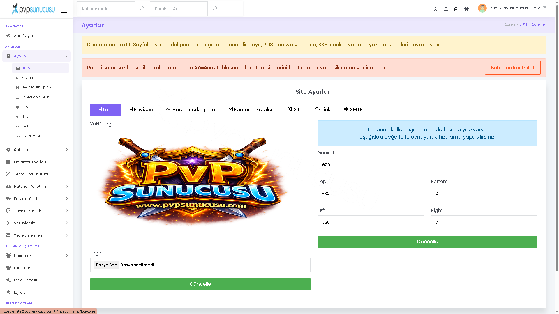 Ayarlar Menüsü görseli 1