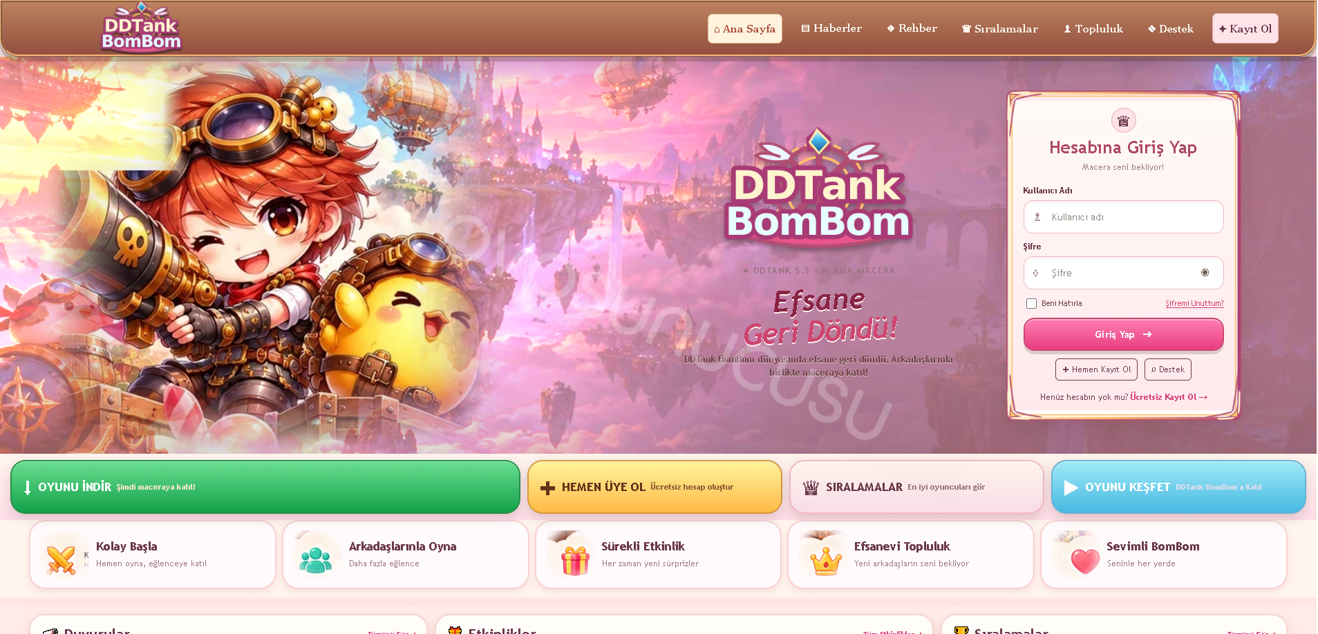 BomBom DDTank Kullanıcı Arayüzü görseli 1